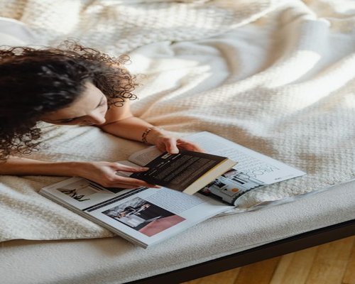quiet evening routine at home after work reading a book