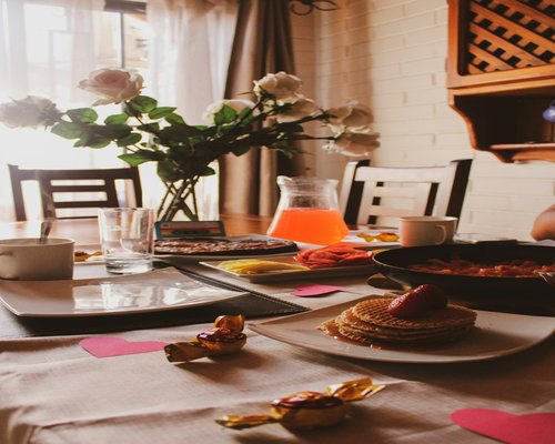 Family dinner at home in Chile with simple food
